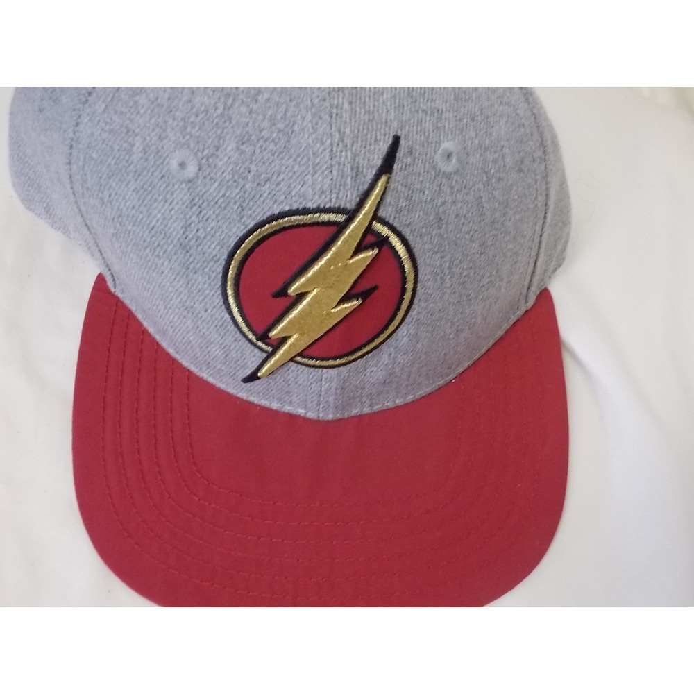 DC Comics The Flash Kids Snapback Hat Gray Red Lightning Bolt Logo Cap NEW